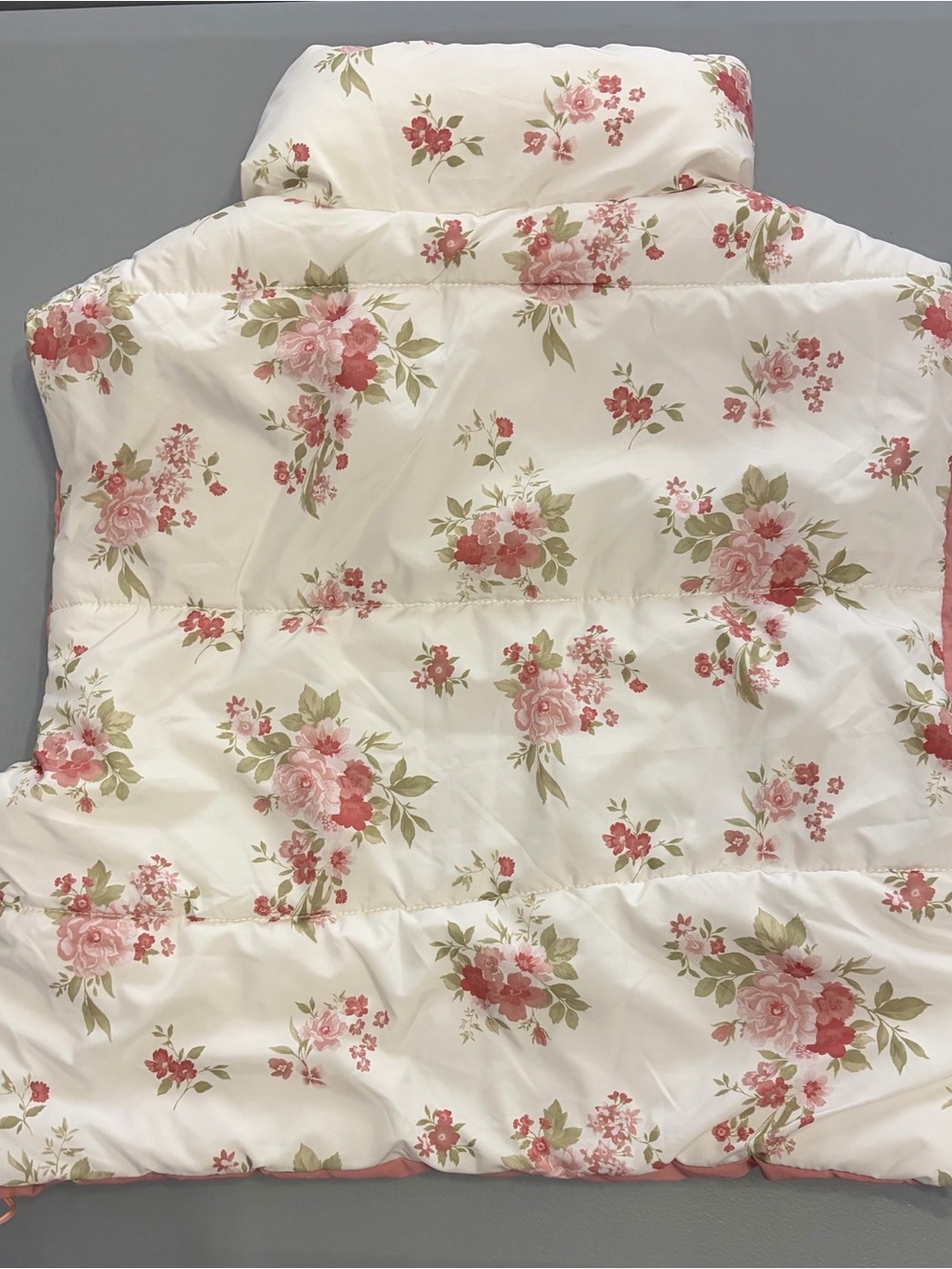 Altar'd State Pink Quilted Floral-Lined Puffer Vest - Picture 3 of 3